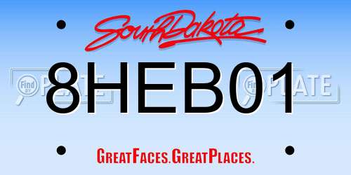 8HEB01 South Dakota License Plate