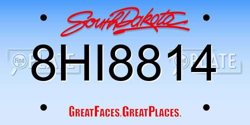 8HI8814 South Dakota License Plate