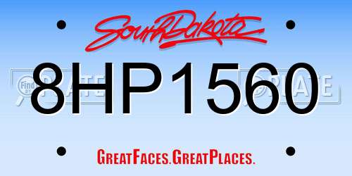 8HP1560 South Dakota License Plate