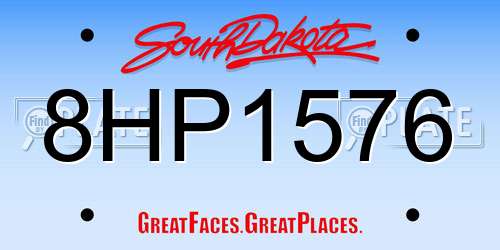 8HP1576 South Dakota License Plate