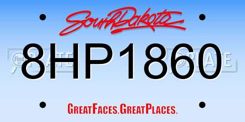 8HP1860 South Dakota License Plate