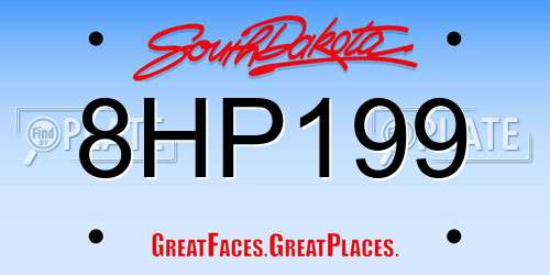 8HP199 South Dakota License Plate