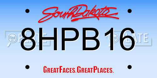 8HPB16 South Dakota License Plate