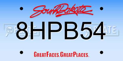 8HPB54 South Dakota License Plate