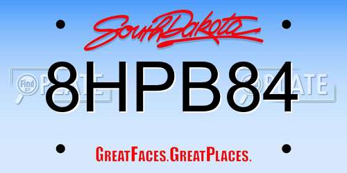 8HPB84 South Dakota License Plate