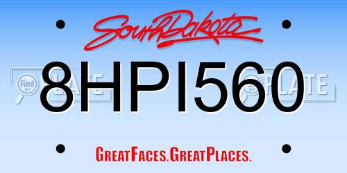 8HPI560 South Dakota License Plate