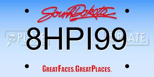 8HPI99 South Dakota License Plate