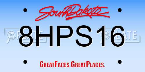 8HPS16 South Dakota License Plate