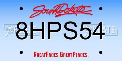 8HPS54 South Dakota License Plate