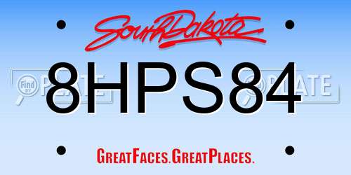 8HPS84 South Dakota License Plate