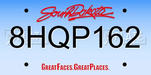 8HQP162 South Dakota License Plate
