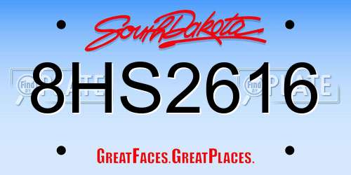8HS2616 South Dakota License Plate