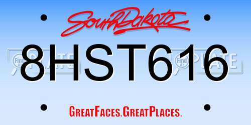8HST616 South Dakota License Plate