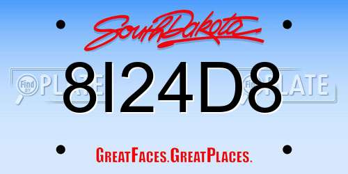 8I24D8 South Dakota License Plate