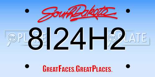 8I24H2 South Dakota License Plate
