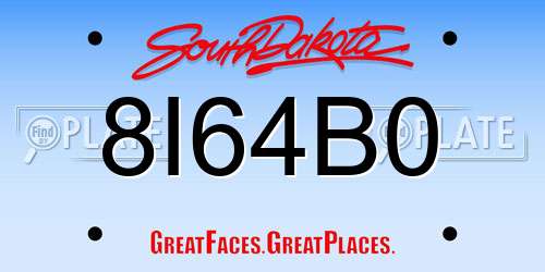8I64B0 South Dakota License Plate