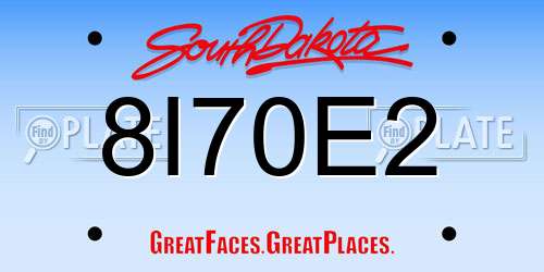8I70E2 South Dakota License Plate