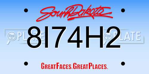 8I74H2 South Dakota License Plate
