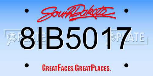 8IB5017 South Dakota License Plate