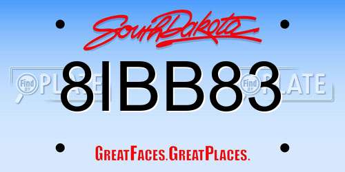 8IBB83 South Dakota License Plate