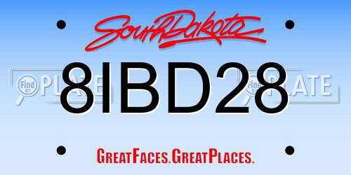 8IBD28 South Dakota License Plate