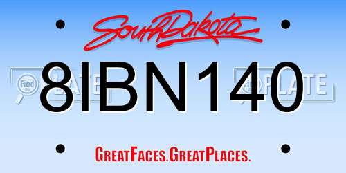 8IBN140 South Dakota License Plate