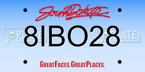 8IBO28 South Dakota License Plate