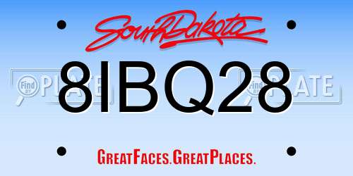 8IBQ28 South Dakota License Plate