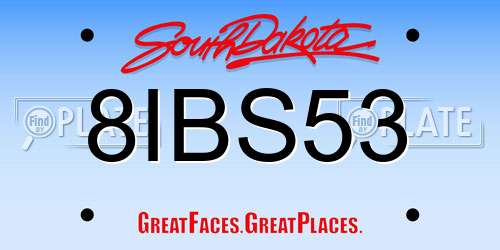 8IBS53 South Dakota License Plate