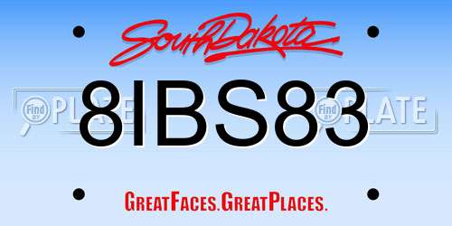 8IBS83 South Dakota License Plate