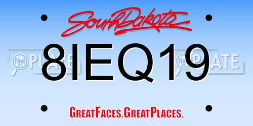 8IEQ19 South Dakota License Plate