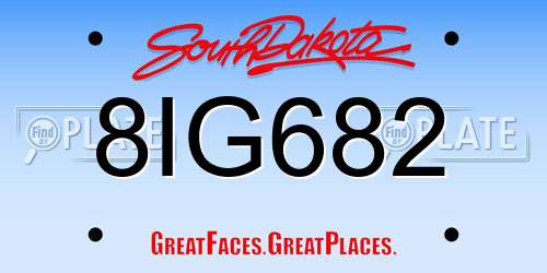 8IG682 South Dakota License Plate