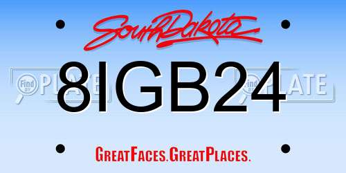 8IGB24 South Dakota License Plate