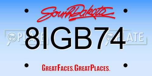 8IGB74 South Dakota License Plate