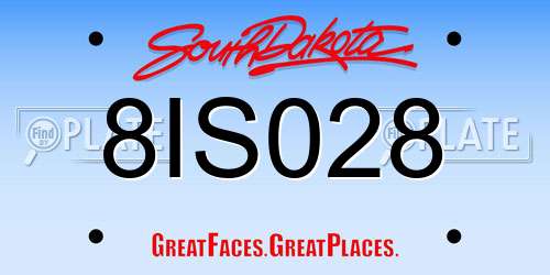 8IS028 South Dakota License Plate