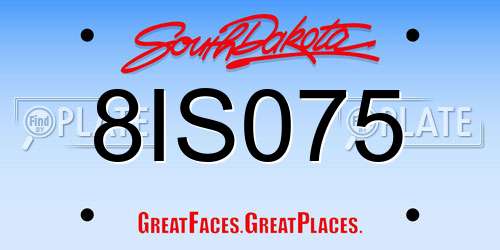 8IS075 South Dakota License Plate