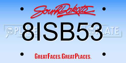 8ISB53 South Dakota License Plate