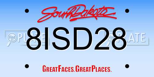 8ISD28 South Dakota License Plate