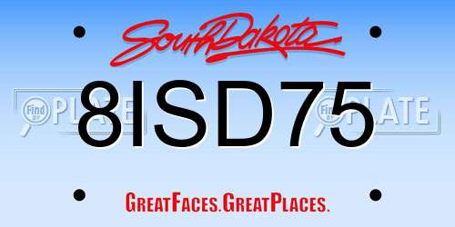 8ISD75 South Dakota License Plate
