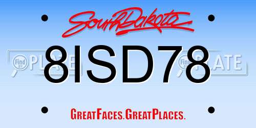 8ISD78 South Dakota License Plate