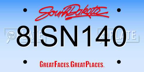 8ISN140 South Dakota License Plate