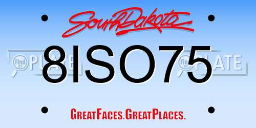 8ISO75 South Dakota License Plate
