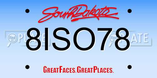 8ISO78 South Dakota License Plate