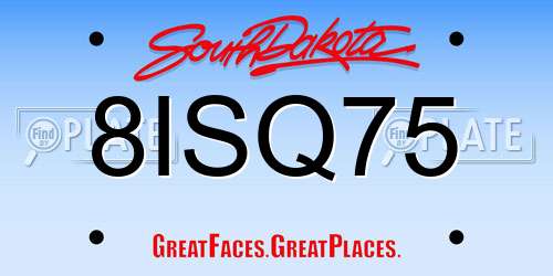 8ISQ75 South Dakota License Plate