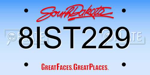 8IST229 South Dakota License Plate