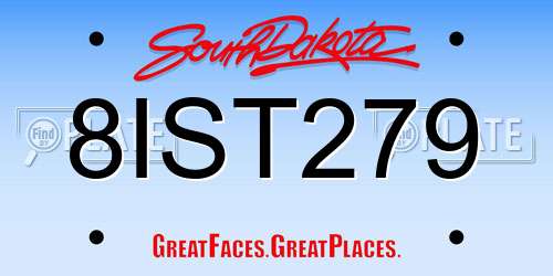8IST279 South Dakota License Plate