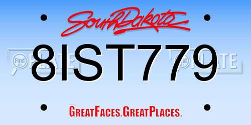 8IST779 South Dakota License Plate