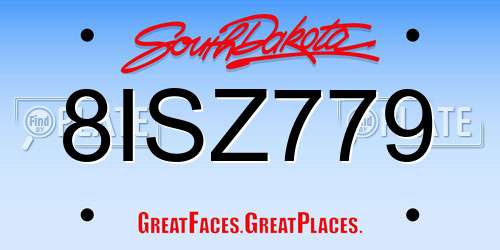 8ISZ779 South Dakota License Plate