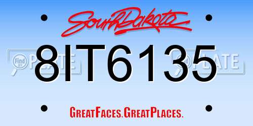 8IT6135 South Dakota License Plate