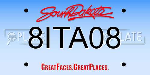8ITA08 South Dakota License Plate